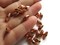 30 10.5mm Vintage Red Copper Faceted Oval Beads Vintage Copper Plated Plastic Beads